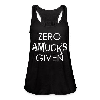 Zero Amucks Given - Women's Flowy Tank Top by Bella - royal blue - Front - Julia (174cm)