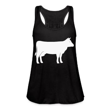 Cow - Women's Flowy Tank Top by Bella - royal blue - Front - Julia (174cm)