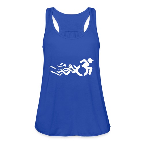 Wheelchair user with flames, disability - Women's Flowy Tank Top by Bella