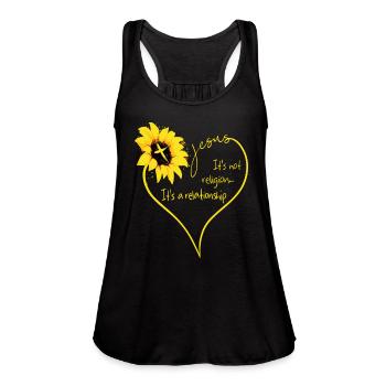 Jesus It Is Not Religion It Is A Relationship - Women's Flowy Tank Top by Bella - royal blue - Front - Julia (174cm)