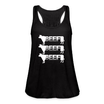 Cow - Women's Flowy Tank Top by Bella - royal blue - Front - Julia (174cm)