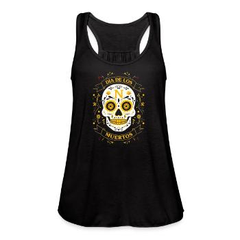 Wednesday_-_DA_De_Los_Muertos - Women's Flowy Tank Top by Bella - royal blue - Front - Julia (174cm)