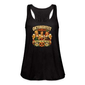 Oktoberfest Girls Biergarten Glow - Women's Flowy Tank Top by Bella - royal blue - Front - Julia (174cm)