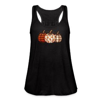 Autumn Patchwork Pumpkins - Women's Flowy Tank Top by Bella -  - Front - Julia (174cm)