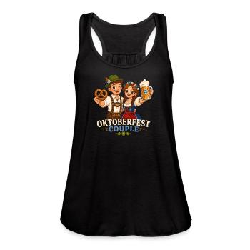 Oktoberfest Couple Cheers - Women's Flowy Tank Top by Bella - royal blue - Front - Julia (174cm)