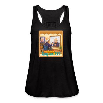 Funny Grandpa Confusing Mirror with TV Drawing - Women's Flowy Tank Top by Bella - royal blue - Front - Julia (174cm)