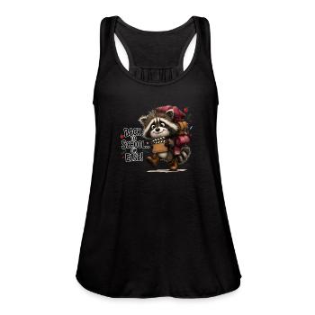 Funny_Masked_Critter_Back_To_Class_Vibe - Women's Flowy Tank Top by Bella - royal blue - Front - Julia (174cm)