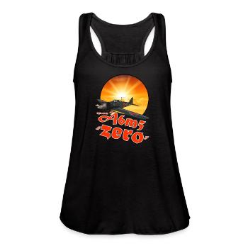 A6M5 "Zero" - Women's Flowy Tank Top by Bella - royal blue - Front - Julia (174cm)