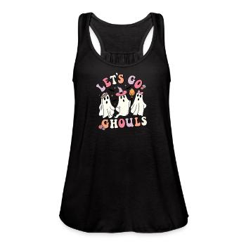Let's Go Ghosts - Women's Flowy Tank Top by Bella - royal blue - Front - Julia (174cm)