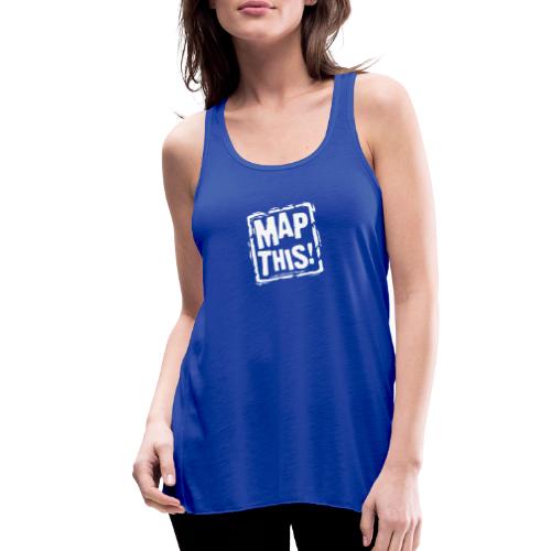 MapThis! White Stamp Logo - Women's Flowy Tank Top by Bella