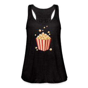 Crispy popcorn for the cinema and movie nights - Women's Flowy Tank Top by Bella - royal blue - Front - Julia (174cm)