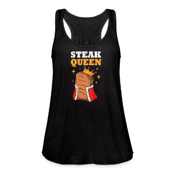 Steak Queen Beef Steak Lover - Women's Flowy Tank Top by Bella - royal blue - Front - Julia (174cm)