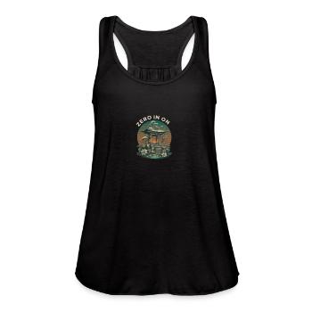 Zero in on adventure - Women's Flowy Tank Top by Bella - royal blue - Front - Julia (174cm)