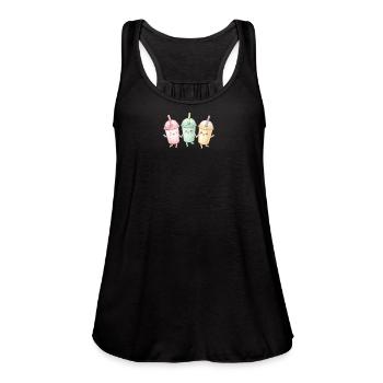 Cute Bubble Tea Friends - Women's Flowy Tank Top by Bella - royal blue - Front - Julia (174cm)