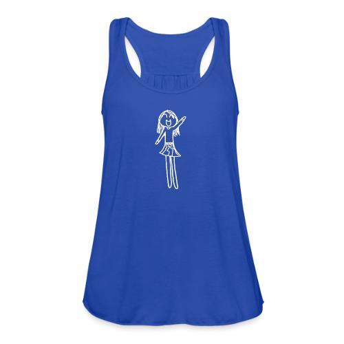 Sophia, White Outline (tshirts) - Women's Flowy Tank Top by Bella