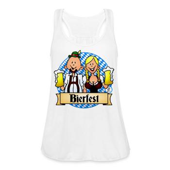 Bierfest in dirndl and lederhosen - Women's Flowy Tank Top by Bella - white - Front - Julia (174cm)