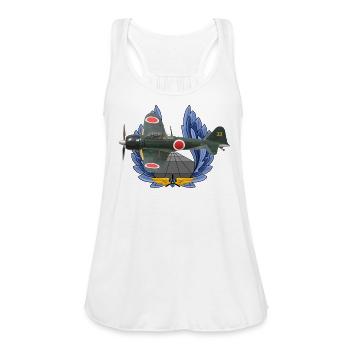 A6M Zero - Women's Flowy Tank Top by Bella - white - Front - Julia (174cm)