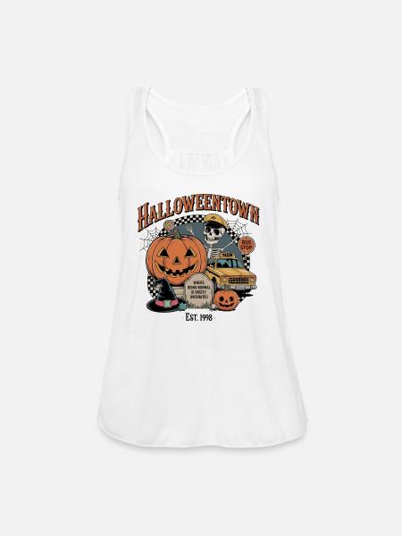 Halloween Town Spooky Car Decor - Women's Flowy Tank Top by Bella - white