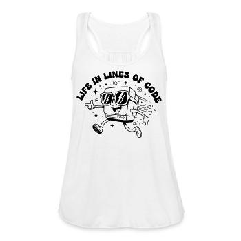 Code Robot Goggles - Women's Flowy Tank Top by Bella - white - Front - Julia (174cm)