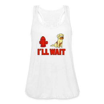 I'll wait - Women's Flowy Tank Top by Bella - white - Front - Julia (174cm)