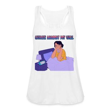 Awake Against My Will - Women's Flowy Tank Top by Bella - white - Front - Julia (174cm)