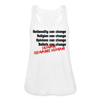 Human Remains Human - Women's Flowy Tank Top by Bella - white - Front - Julia (174cm)