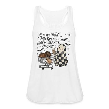 On My Way to Spend His Money - Women's Flowy Tank Top by Bella - white - Front - Julia (174cm)