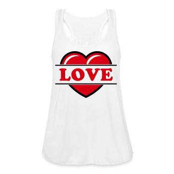 Heart / Love (Present / Gift / Red 2C) - Women's Flowy Tank Top by Bella - white - Front - Julia (174cm)