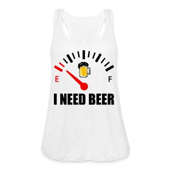 I need beer - Women's Flowy Tank Top by Bella - white - Front - Julia (174cm)