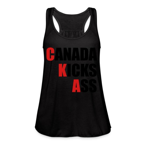 Canada Kicks Ass Vertical - Women's Flowy Tank Top by Bella
