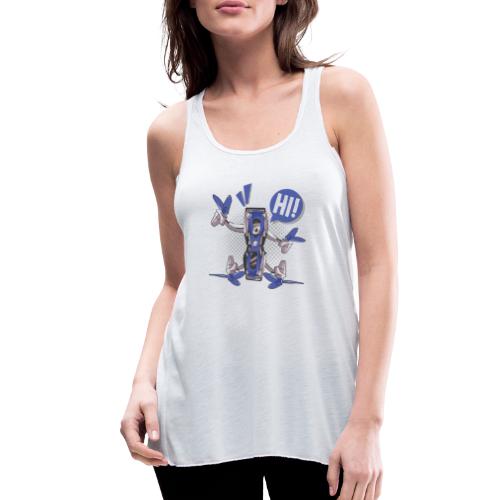 Quadcopter Robot Says Hi - Women's Flowy Tank Top by Bella