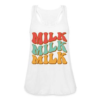 Milk Milk Milk Funny Baby - Women's Flowy Tank Top by Bella - white - Front - Julia (174cm)