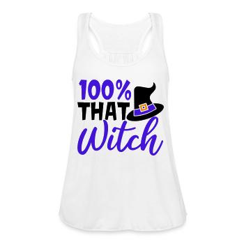 That witch - Women's Flowy Tank Top by Bella - white - Front - Julia (174cm)