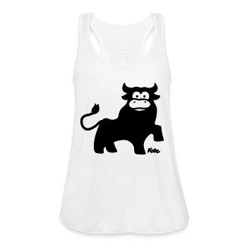 Bull - Women's Flowy Tank Top by Bella - white - Front - Julia (174cm)