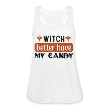 halloween activities - Women's Flowy Tank Top by Bella - white - Front - Julia (174cm)