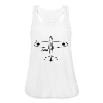 A6M Zero - Women's Flowy Tank Top by Bella - white - Front - Julia (174cm)