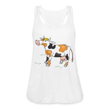 kuh milch cow milk baby schwangerschaft pregnancy6 - Women's Flowy Tank Top by Bella - white - Front - Julia (174cm)
