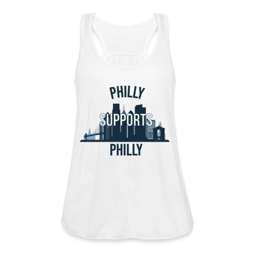 Philly Supports Philly skyline blue transparentbg - Women's Flowy Tank Top by Bella