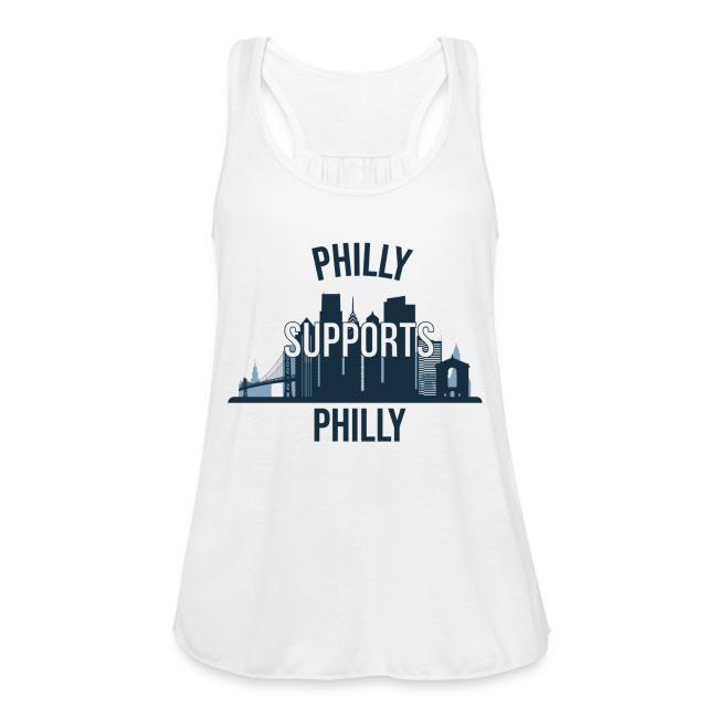 Philly Supports Philly skyline blue transparentbg