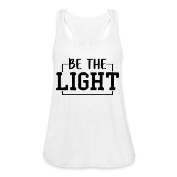 Be the Light - Women's Flowy Tank Top by Bella - white - Front - Julia (174cm)