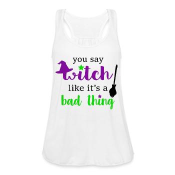 Witch - Women's Flowy Tank Top by Bella - white - Front - Julia (174cm)