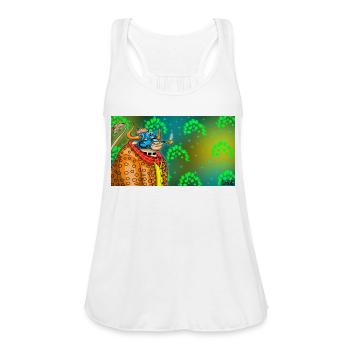 bull - Women's Flowy Tank Top by Bella - white - Front - Julia (174cm)