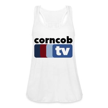 Corncob Tv - Women's Flowy Tank Top by Bella - white - Front - Julia (174cm)