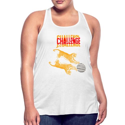 Double tiger fashion, jungle feline animals. - Women's Flowy Tank Top by Bella