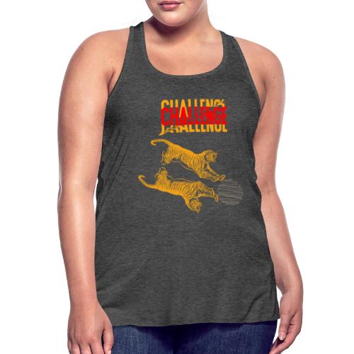 Double tiger fashion, jungle feline animals. - Women's Flowy Tank Top by Bella