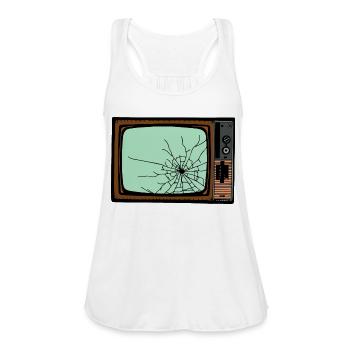 broken tv - Women's Flowy Tank Top by Bella - white - Front - Julia (174cm)