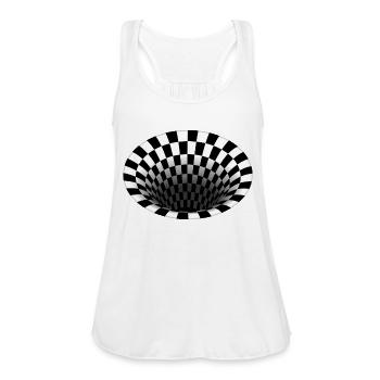checkered hole - Women's Flowy Tank Top by Bella - white - Front - Julia (174cm)