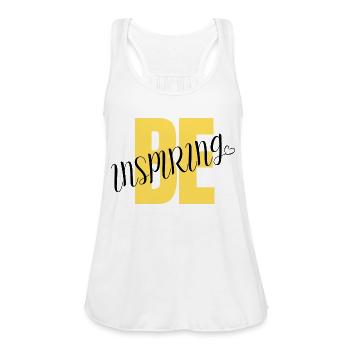 Be Inspiring - Women's Flowy Tank Top by Bella - white - Front - Julia (174cm)