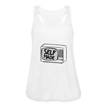 Self Made Tv - Women's Flowy Tank Top by Bella - white - Front - Julia (174cm)