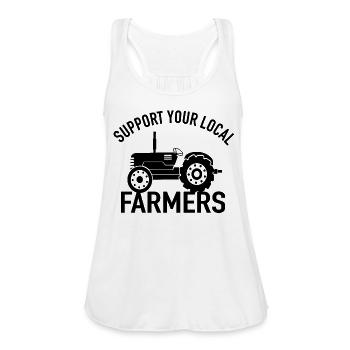 Support your Local Farmers - Farmer Farmer - Women's Flowy Tank Top by Bella - white - Front - Julia (174cm)